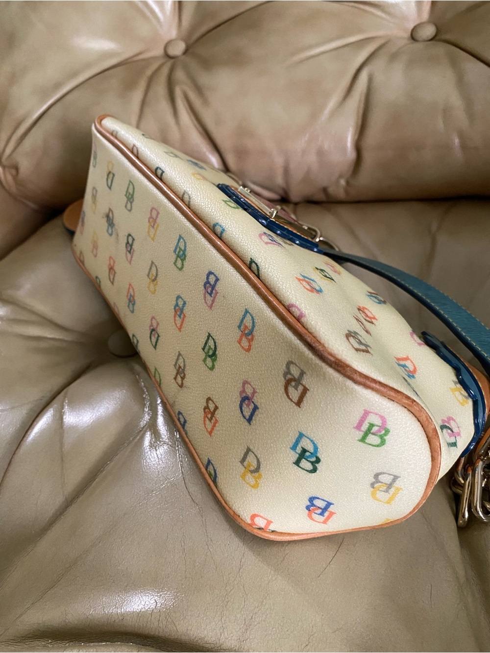 Vintage Dooney & Bourke Mini Handbag USA Pink Heart Rainbow - Picture 11 of 16